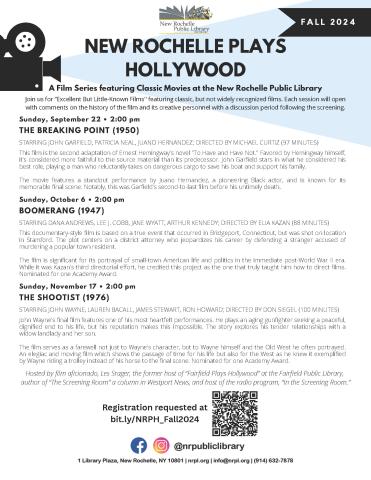 'New Rochelle Plays Hollywood' Film Series: "The Breaking Point"