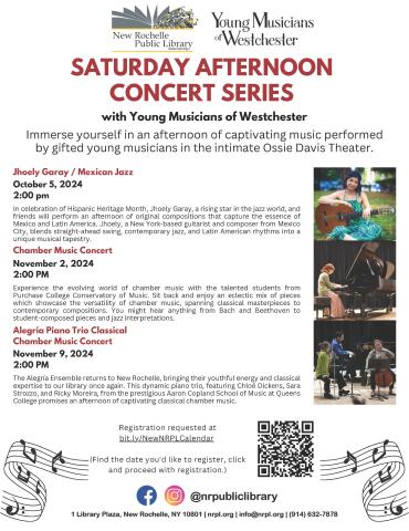 Saturday Afternoon Concert: Young Musicians of Westchester Chamber Concert