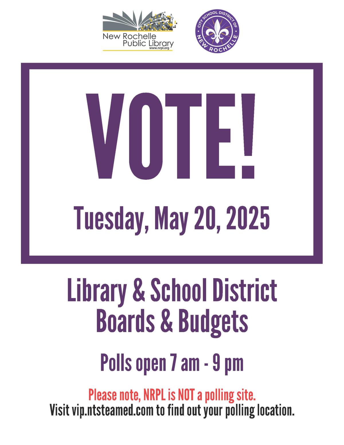2025-2026 NRPL Budget Vote & Board of Trustee Election