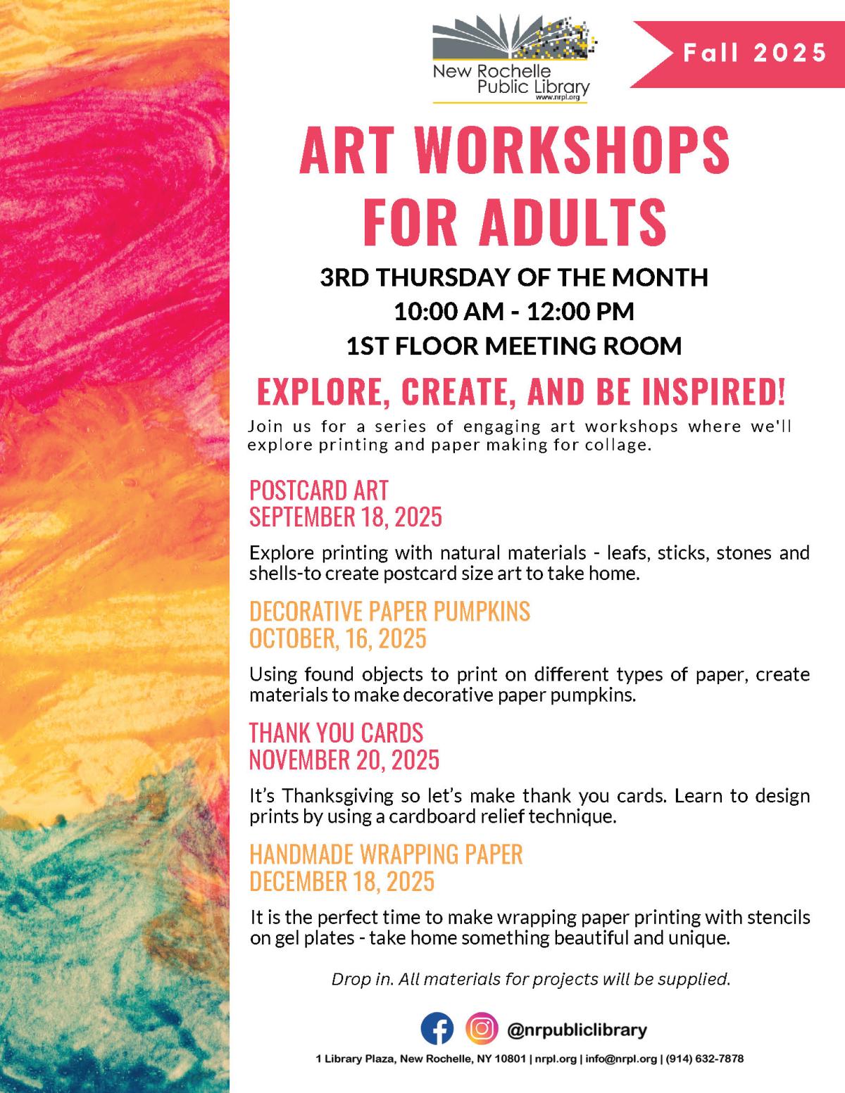 Adult Art Workshops (Fall 2025)